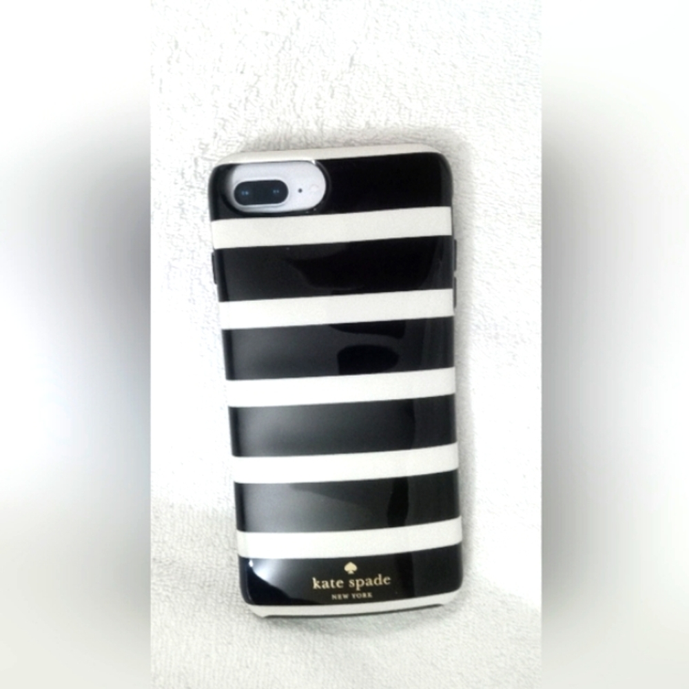 Kate Spade Black and White Striped Phone Case - NWC